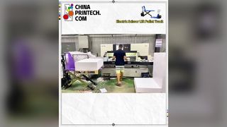 印刷後の作業に最適な電動シザーリフトパレットトラック
